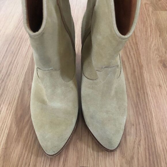 IRO Vero Cuoio Tan Suede Wedge Boots Booties Made In Italy - Picture 3 of 13
